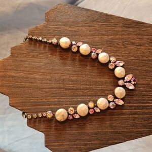 REGENCY Vintage Pink Marquis and Aurura Boealis Chatons Neclace